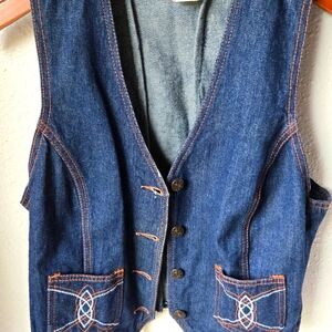 Vintage 70's denim vest vintage joni blair women's size 6